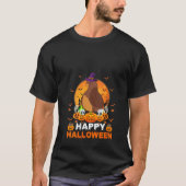T-shirt Boo Ghost Scary Citrouille Moon Witch Quail Bird H (Devant)