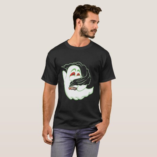 T-shirt Boo Ghost Smoking Weed Thc Happy Halloweed Hallowe (Devant entier)