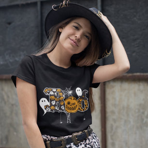 T-shirt Boo Ghosts Citrouilles et araignées