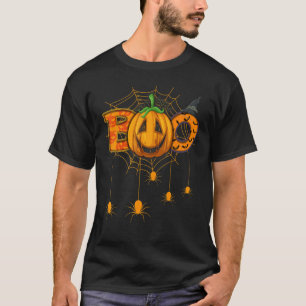 T-shirt Boo Halloween Boo Spiders Boo Citrouille & Boo Wit