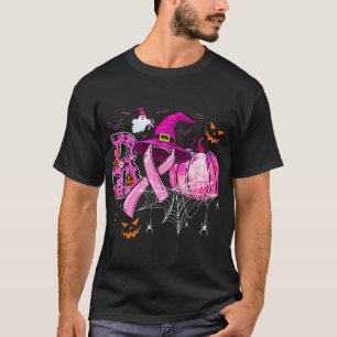 T-shirt Boo Halloween Citrouille rose Ribbon sorcière poit