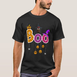T-shirt Boo Halloween Costume Araignées Fantômes Pumkin &