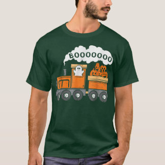 T-shirt Boo Halloween Train BOOOOO Funny Ghost Pumpkin Kid