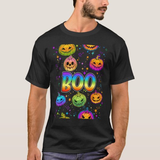 T-shirt Boo Halloween vêtement de carnaval citrouille de B (Devant)