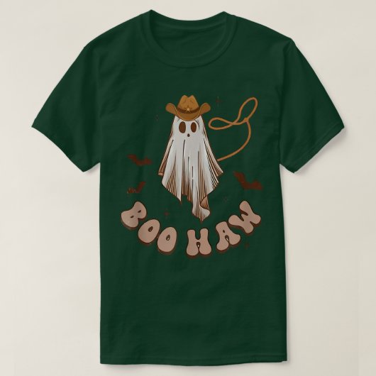 T-shirt Boo Haw Ghost Rodeo Western Pays Halloween Cowb (Design devant)