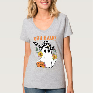 T-shirt Boo Haw western Halloween boho cowboy fantôme