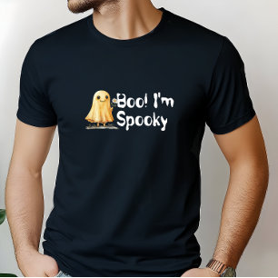 T-shirt Boo ! Je suis Éffrayant, blanc fantôme souriant