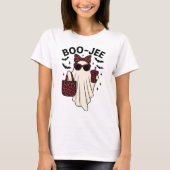 T-shirt Boo-Jee Funny Halloween Ghost avec Glam Leopard Pr (Devant)