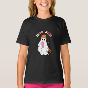 T-shirt BOO JEE Funny Halloween Ghost Coffee Citrouille