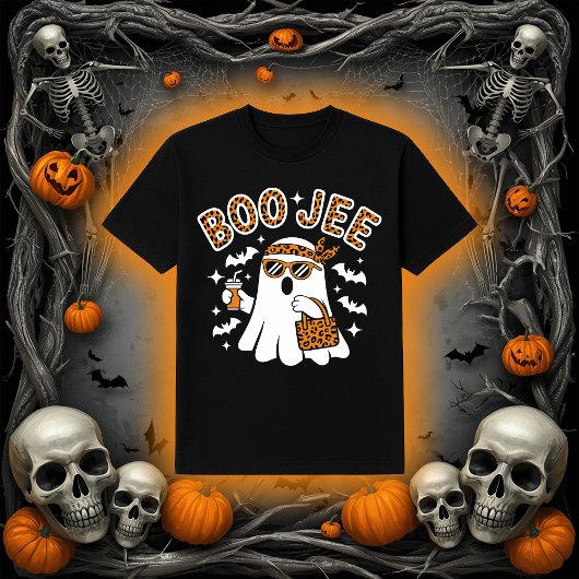 T-shirt Boo-Jee Ghost | Empreinte de léopard branché Hallo