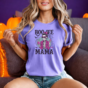 T-shirt Boo-Jee Mama Skeleton en Pink Fur Halloween Design