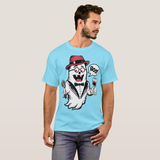 T-shirt Boo ! Joli Halloween Éffrayant T Shirt Design (Devant entier)