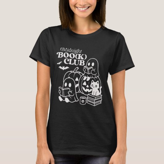T-shirt Boo(k) Club Halloween Ghosts Lecture Book (Devant)