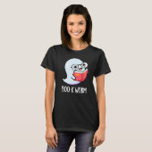 T-shirt Boo-k Worm Funny Bookworm Ghost Pun Dark BG (Devant entier)