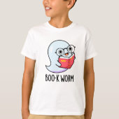 T-shirt Boo-k Worm Funny Halloween Bookworm Ghost Pun (Devant)