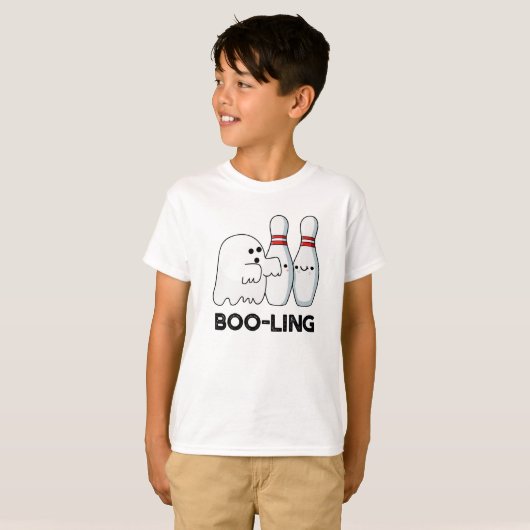 T-shirt Boo-ling Funny Halloween Bowling Ghost Pun (Devant entier)