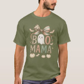 T-shirt Boo Mama Halloween Coquette Bow Ghost Citrouilles (Devant)