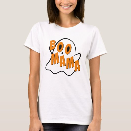 T-shirt Boo Mama Mère Fantôme Halloween Blanc (Devant)