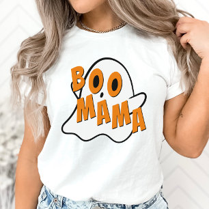 T-shirt Boo Mama Mère Fantôme Halloween Blanc