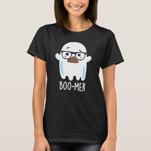 T-shirt Boo-mer Funny Moyen Age Ghost Pun Dark BG (Devant)