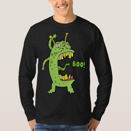 T-shirt Boo Monster Alien Halloween (Devant)