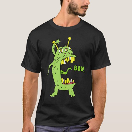 T-shirt Boo Monster Alien Halloween (Devant)