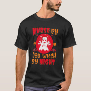 T-shirt Boo Nurse By Day Sorcière By Night Halloween Costu