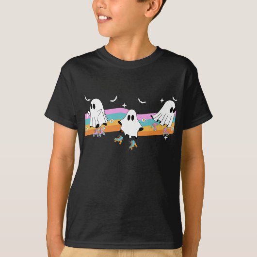 T-shirt Boo Roller Patinage Hippie Ghost Love Roller Patin (Devant)