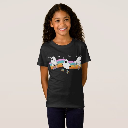 T-Shirt Boo Roller Patinage Hippie Ghost Love Roller Patin (Devant entier)