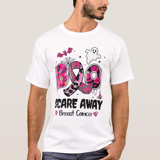 T-shirt Boo S'Effraie Du Cancer Du Sein Guerrier Rose Ruba (Devant)