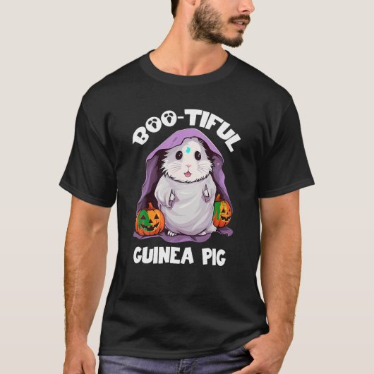 T-shirt Boo Tiful Guinea Pig Halloween Citrouille Éffrayan (Devant)