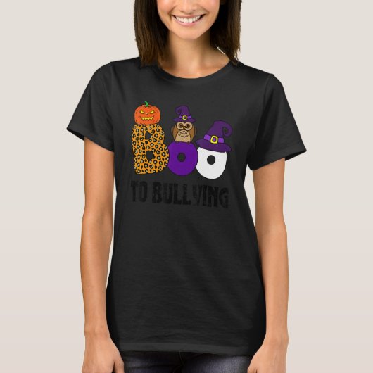T-shirt Boo To Bullying Ghost Pumpkin Orange Anti Bully Un (Devant)