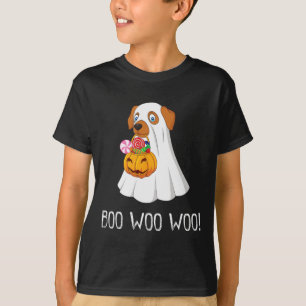 T-shirt Boo Woo Woo Fun Joli Halloween Chien Fantôme Femme