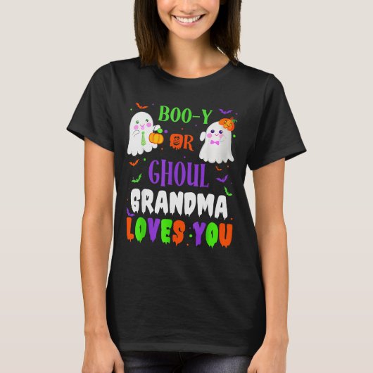 T-shirt Boo-y Or Ghoul Grandma Loves You Boo Halloween Bab (Devant)