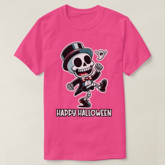 T-shirt Boogie Bones A Halloween Skeleton Jamboree (Design devant)