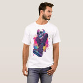 T-shirt Boogie Bones � Crâne Disco drôle des années 70 (Devant entier)