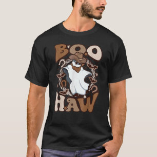 T-shirt BooHaw Ghost Halloween Cowboy Cowgirl Costume Retr