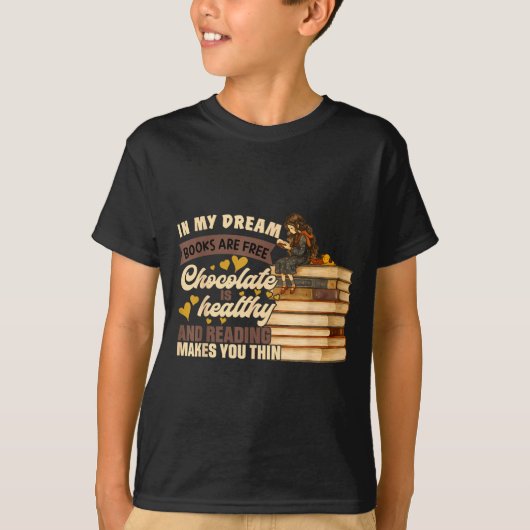 T-shirt Book Lover Gift Reading Gift Sweet Chocolate Lover (Devant)