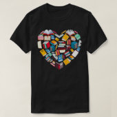 T-shirt Book Lover Heart Shape club de lecture Librarian L (Design devant)