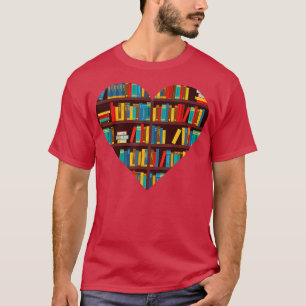 T-shirt Book Lover Heart Shape Reading Club Librarian Book