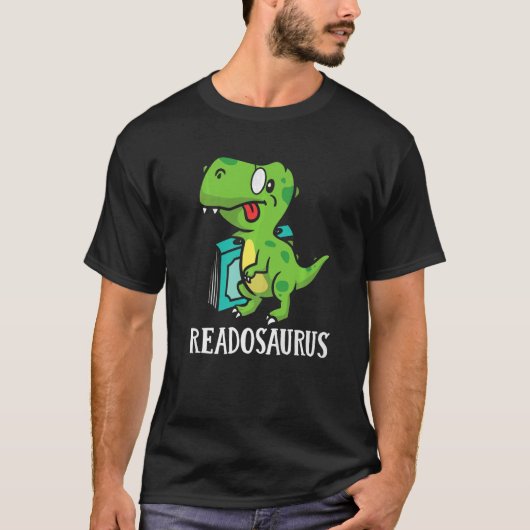 T-shirt Book Nerds Bookworms Reading Readasaurus Dinosaur (Devant)