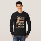 T-shirt Book Reading Studying Cat Reader Kitten (Devant entier)