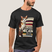 T-shirt Book Reading Studying Cat Reader Kitten (Devant)