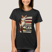 T-shirt Book Reading Studying Cat Reader Kitten (Devant)