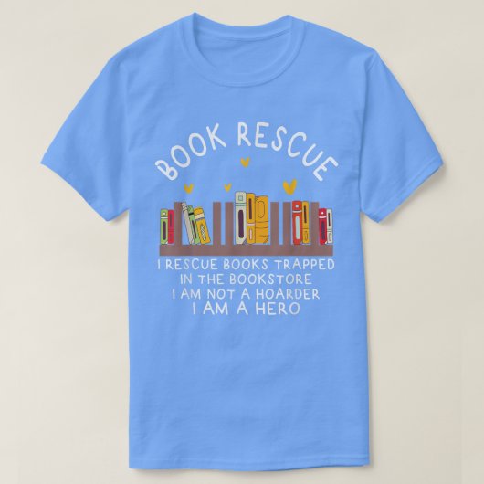 T-shirt Book Rescue Bookworm Book Lover Librarian Funny Re (Design devant)