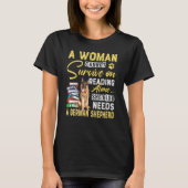 T-shirt Bookaholic Lady Cute German Shepherd Mom Bookworm (Devant)