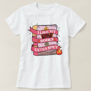 T-shirt Bookish Drôle J'Aime Mes Livres Extra Épicé