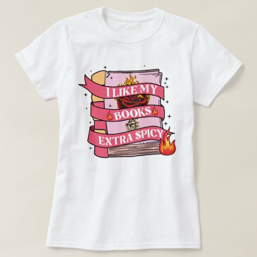 T-shirt Bookish Drôle J'Aime Mes Livres Extra Épicé (Design devant)