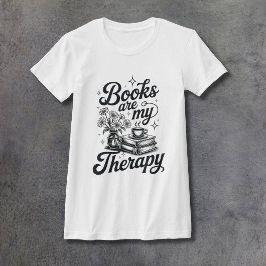 T-shirt Books are Therapy Women's Fitted