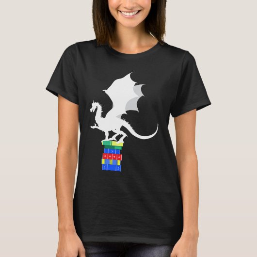T-shirt Books Dragon Reading Reading Friend (Devant)